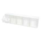 Deflecto Tilt Bins, Interlocking 5-Bins, 23" x 5" x 6.5 ", White (20503OP) - style: 5 Bins