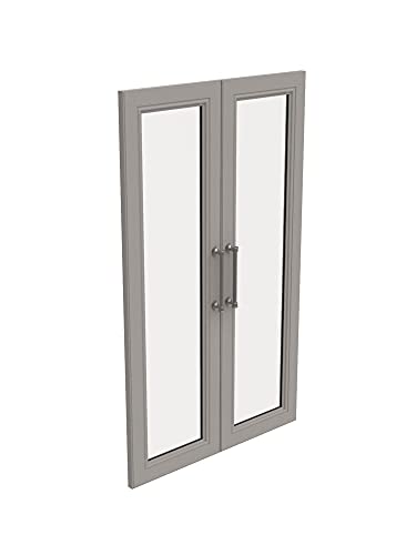 ClosetMaid Modular Storage Pair Set, 2 Glass Pane Doors, Wood Closet Organizer Shaker Style, Add On Accessory for Shelf Units, Taupe, Kit - color: Taupe