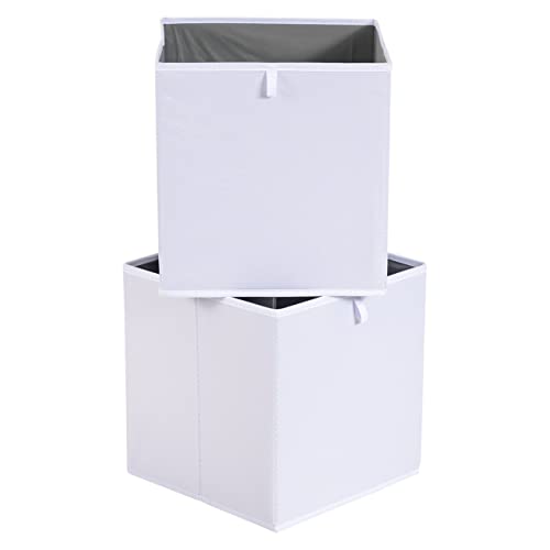 Amazon Basics Collapsible Cube Storage Organizer Bins, Closet Organizer Baskets for Shelves, Space-Saving, White, 13" x 15" x 13", 6-Pack - color: White, size: 13x15x13"