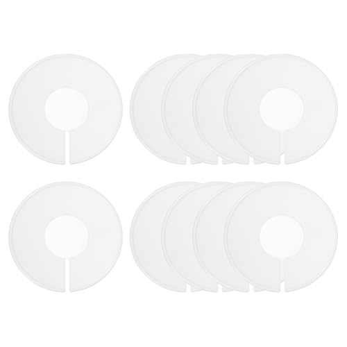 uxcell 10 Pcs Clothes Dividers,Round Closet Rack Dividers Clothing Rack Size Dividers Blank Labels Writable & Reusable for Hanging Clothes Sorting Size, White - color: White