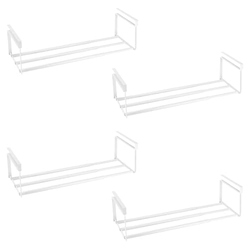 VZZNN 4 Pack Expandable Shoe Rack Organizer, Adjustable Under Shelf Storage for Shoes, Closet Cabinet Shelf Organizer for Home Organization and Space Saving (White)