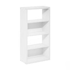 Furinno Viola Book Shelf, 4-Tier Bookshelf, Extra Thick Frame Bookcase with Open Shelf, Open Back Design, 11.3" x 23.2" x 45.4", for Living Room, Bedroom, Home Office, White - color: White, size: 4-Tier, Thick Frame
