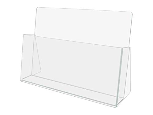 Brochure Holder 11" Wide Catalog or Magazine Bin Clear Acrylic for Counters Space Saving Caddy for Welcome Centers and Schools by Marketing Holders