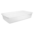 Storage Bin with Snap-on Lid, 41 Quart Clear Plastic Storage Container, White Latch Box for Home Organization and Closet Storage