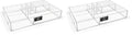 Isaac Jacobs 8-Compartment Clear Acrylic Drawer Organizer (13" L x 8.1" W x 2.3" H), Multi-Sectional Tray & Storage Solution for Makeup, School & Office Supplies, Bathroom, Kitchen (Pack of 2) - size: 8-Compartment (Pack of 2)