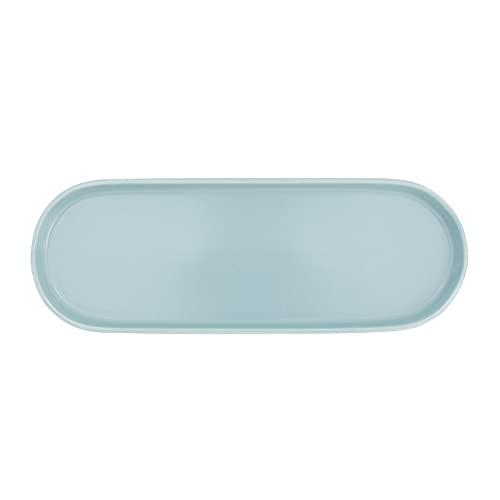Simple Style Ceramic Sink Tray - Bathroom and Kitchen Cosmetics Dish, Candle and Perfume Tray (Blue) - color: Blue