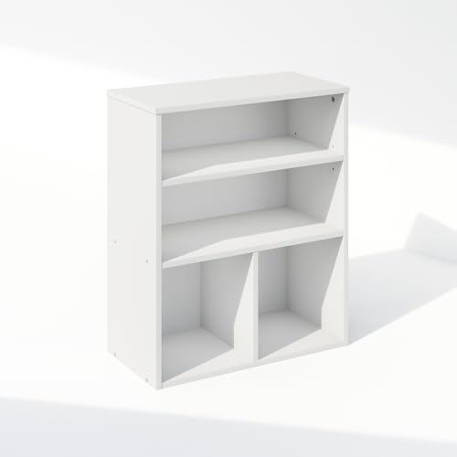 Furinno Reed Closet Organizers and Storage, 3-Tier Closet Organizer, Open Shelf Closet Storage, for Wardrobe, Bedroom, Living Room, White - color: White, size: 3-Tier, 23.6-Inch