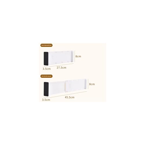 6 Pack Adjustable Drawer Dividers (10.8–17.9”) – Expandable Slide-Lock Plastic Drawer Organizer for Clothes, Kitchen, Bathroom & Office – Tool-Free White Drawer Separators