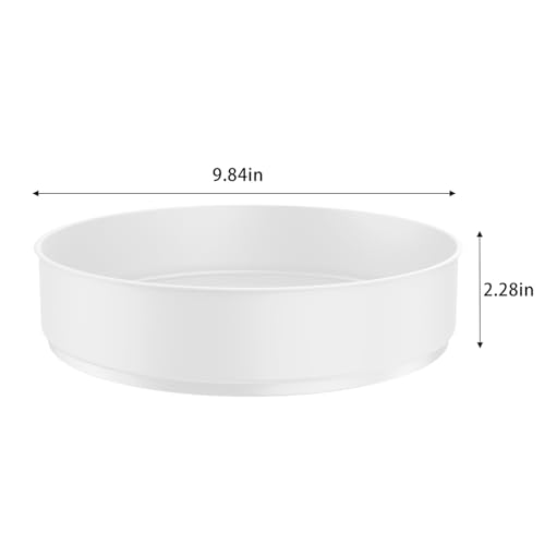 VAEHOLD Lazy Susan Turntable Spice Rack Organizer for Kitchen Cabinet, Storage Tray for Fruit, Snacks, Salad - Organizer for Cupboard, Pantry, Bathroom, Table, Cosmetic (White, 9 4/5'') - color: White, size: 9 4/5''