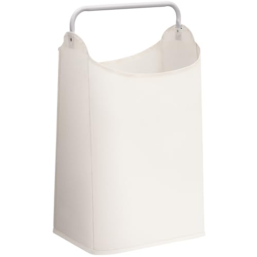 STORAGE MANIAC Large Laundry Hamper with Sturdy Metal Handle, Collapsible Laundry Basket, Freestanding Waterproof Clothes Hamper for Laundry Room, Bedroom, Dorm, Towels, Toys, White - color: White, size: 1 Pack