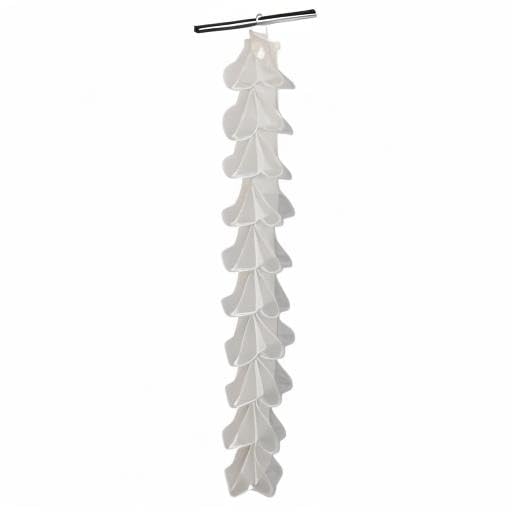 Household Essentials 20-Pocket Closet Shoe File, Durable Canvas and Plastic, Holds 10 Pairs of Shoes, Individual Storage, Single Hook System - color: Natural
