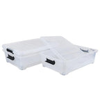 3-Pack 20 Quart Plastic Wheeled Latching Storage Boxes, Stackable Underbed Organizer Bins with Lid, Clear - size: 20 Quart