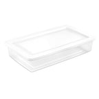Sterilite 6 Pack Storage Box, 41 Quart Stackable Tote, Clear Plastic Container with Secure Snapping Lids for Home and Office Organization, White - size: 41 Quart, style: 6