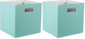 DII Poly-Cube Storage Collection Hard Sided, Collapsible Solid, Small, Aqua (Pack of 2) - color: Blue, size: Small Square, 11x11x11" (Pack of 2)