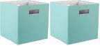 DII Poly-Cube Storage Collection Hard Sided, Collapsible Solid, Small, Aqua (Pack of 2) - color: Blue, size: Small Square, 11x11x11" (Pack of 2)