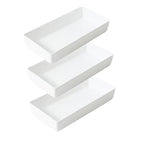 3 Pack White Plastic Drawer Organizer Tray Cutlery Utensil Makeups Drawer Organizers 12" X 6"… - size: 3 Pack 12"x6" White Plastic