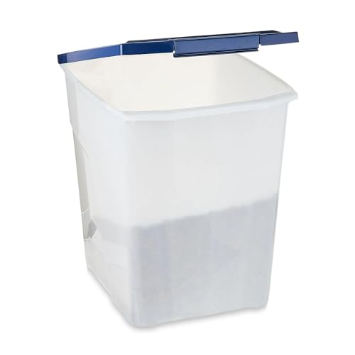 Clean 25 lb Airtight Dog and Cat Food Storage Bin with Locking Lid – Space-Saving Plastic Container for Pantry; Cupboard; and Pet Feeding Station