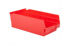 Hudson Exchange 12 x 6 x 4" Plastic Nesting Storage 12” Shelf Bin Container - 15 lb Capacity, Red - color: Red, size: 1 Pack
