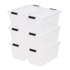 IRIS USA 6-Pack Clip Box with Latching Lids, 13 Quart Craft Storage Bins, Art & Writing Supply Containers for Home, Office & Classroom Organization - size: 13.5 Qt, style: 6 Pack