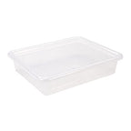 Storex Letter Size Deep Storage Tray – Organizer Bin for Classroom, Office and Home, Transparent, 5-Pack (62566U05C)