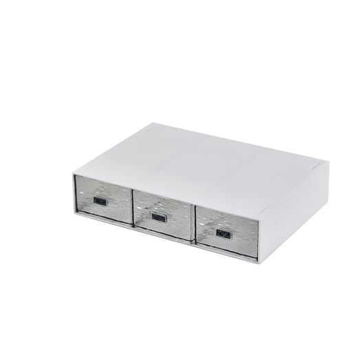 Desk Drawer Organizer, Stackable Office Supplies Desk Organizer, Plastic Plastic Storage Drawer, Desk Grocery Organizer For Stationery/Office Supplies (New White, 3 compartments) - color: New White, size: 3drawers