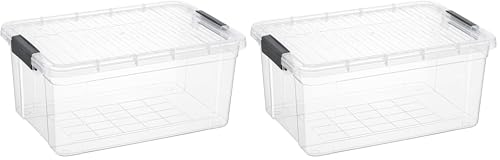 Superio Clear Storage Container with Lid, 16 Quart Plastic Bin for organization, Non-Toxic, BPA Free, Odor-Free, Stackable Latch Box organizer for Home, Dorm, Classroom, Garage, Closet (16 Quart) - size: 16.25" x 11" x 7.25"