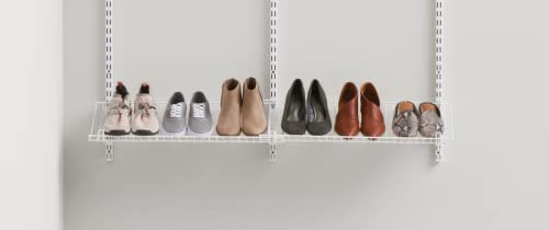 Rubbermaid Customizable Wall Mount Shoe Shelf, White, for Home/House/Closet/Laundry/Linen Organization - style: Shoe Shelf