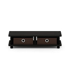Furinno Turn-N-Tube Monitor Stand, Espresso/Black - color: Espresso/Black, size: With Bins