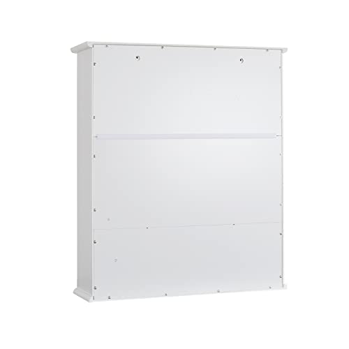 TaoHFE White Bathroom Wall Cabinet with 2 Door Adjustable Shelves,Over The Toilet Storage White Wall Mounted Medicine Cabinets for Bathroom Laundry Room Kitchen - color: White