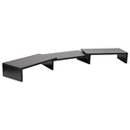Mind Reader Dual Monitor Stand, Desktop Organizer, Laptop Riser, Office, MDF, 51.25"L x 9.25"W x 4.75"H, Black - color: Black