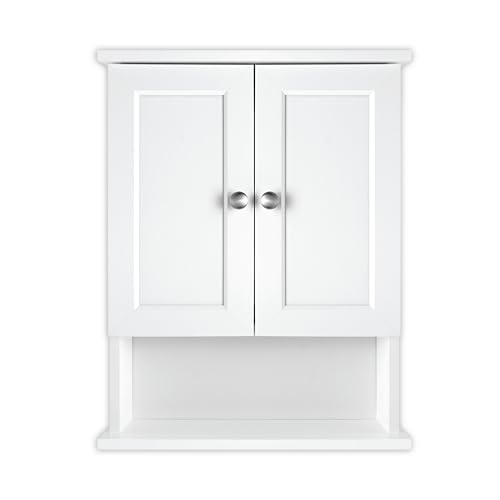 MCS 23x18 White Medicine Cabinet Organizer, Wall Mounted 2-Door Bathroom Cabinet for Over-The-Toilet Storage, Bathroom Furniture & Restroom Organizer - size: 23x18 2-Door