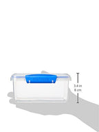 Sistema KLIP IT Rectangular Collection Food Storage Container, 33.8 oz./1.0 L, Clear/Blue, 3 Count - size: 3-Piece (33.8 oz), style: Set of 3