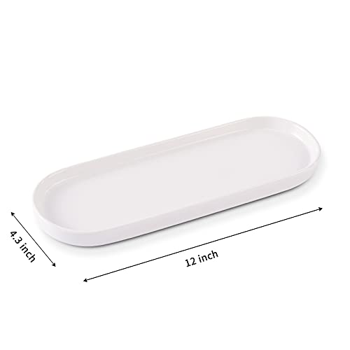 Ceramic Sink Tray, Suit for Bathroom Counter, Bathtub, Cosmetics Dish, Candle, Perfume Shampoo Liquid Soap Tray Simple Style Design Suit for Bathroom and Kitchen (2pcs White) - color: 2pcs White