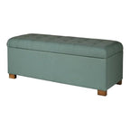 HomePop Large Storage Ottoman Bench with Lift Off Lid, Teal 46" x 18" x 18" - color: Teal