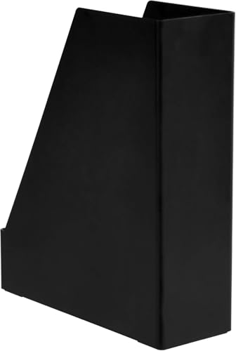 Amazon Basics Plastic Desk Organizer Magazine Rack and File Holder, Black, 2-Pack - size: 2 pack