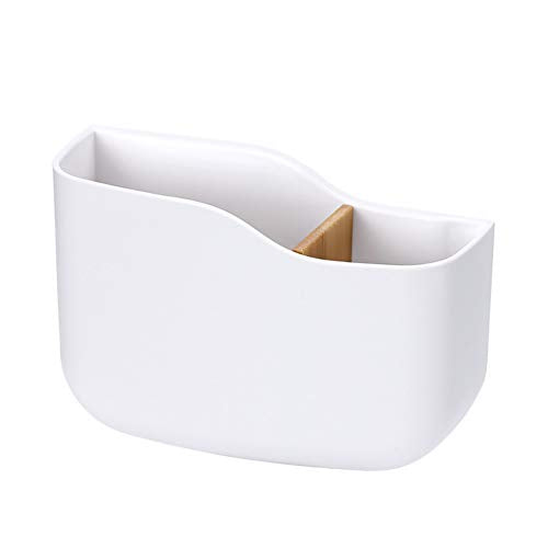 Remote Control Holder, Wall Mounted tv Bed Remote Control Caddy Organizer for Living Room Bedroom Wall (White)