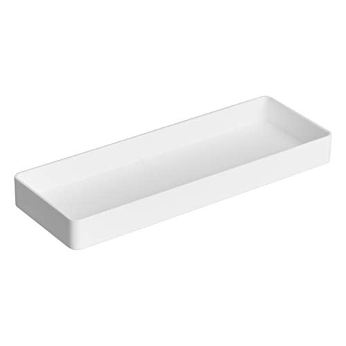 Amazon Basics Rectangular Plastic Desk Organizer, Half Accessory Tray for Office Supplies and Workspace Organization, 9.4" x 3.3" x 1", White - color: White, size: 9.4" x 3.3" x 1"