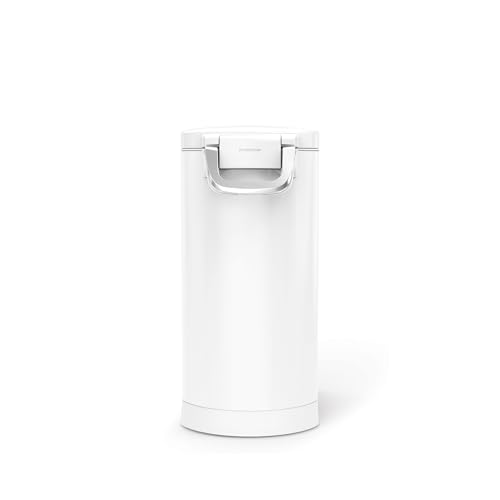 simplehuman 30 Liter, 32 lb / 14.5 kg Large Pet Food Storage Container for Dog Food, Cat Food, and Bird Feed, White - color: White, size: Large