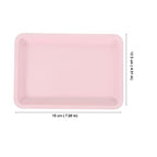 Beavorty Stainless Steel Jewelry Tray Pink Ring Holder Multi-Functional Nail Tool Organizer Trinket Storage Plate with Stable Feet 7X5 Inches - color: Pink