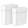 MOPALL 2 Pack Small Bathroom Trash Can with Lid, 3.2 Gallon / 11.5 L & 2.6 Gallon / 10 L Waste Basket with Pop-Up Lid, Slim Plastic Garbage Bin Dog Proof for Kitchen, Bedroom, Office, Toilet, White - size: 3.2 Gallon & 2.6 Gallon