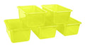 Storex Small Cubby Bin, 12.2 x 7.8 x 5.1 Inches, Candy Yellow, 5-Pack (62476U05C) - color: Tint Yellow, style: Bin Only