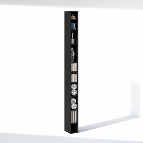 Furinno Fulda 10-Tier Closet Organizers and Storage, Open Shelf, Storage Organizer, 6-Inch Width, for Closet, Bedroom, Blackwood - color: Blackwood, size: 10-Tier; 6"W