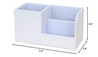 KINGFOM Desk Organizer Office Supplies Caddy Pu Leather Multi-function Storage Box Pen/Pencil,Cell phone, Business Name Cards Remote Control Holder White - color: S-white