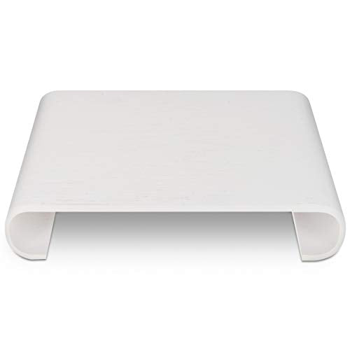 Navaris Wood Monitor Stand Riser - Computer Desk Organizer Desktop Dock Wooden Mount Display for PC TV Screen Notebook Laptop - Oak with White Stain - style: oakwood white