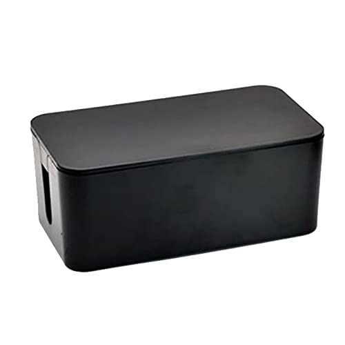 Cable Management Box,Cord Organizer Box for Home and Office System to Cover and Hide & Power Strips & Cords,Surge Protector (Large, Black) - color: Black, size: Large