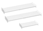 Closet Organizer Shelves Expandable Cabinet Tension Shelving Rack Heavy Duty Metal DIY Shelf Divider for Wardrobe Cupboard Cabinet Pantry Kitchen Bathroom,White,3packs - size: 7.9"D x 16.9"-31.5"W-3PCS