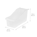 IRIS USA Plastic Book Bin Magazine Holder, 8-Pack, Vertical Standing Connecting Container Box for Office Dorm Study Homework Binder Notebook File Craft Stationery Supplies Organizer Caddy, Clear - style: Clear L - 8 Pack