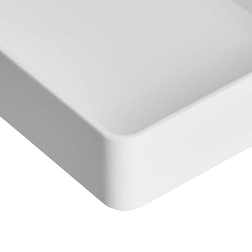 Amazon Basics Rectangular Plastic Desk Organizer, Half Accessory Tray for Office Supplies and Workspace Organization, 9.4" x 3.3" x 1", White - color: White, size: 9.4" x 3.3" x 1"