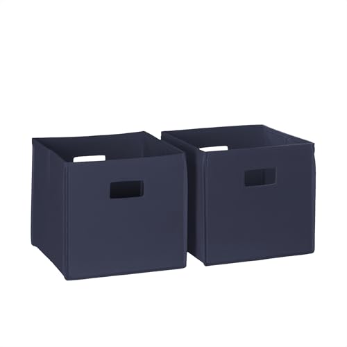 RiverRidge Folding Storage Bins with Handles Navy Cube Storage Organizer for Closet, Bedroom & Playroom - Closet Organizers Set of 2 - color: 2 Navy Bins