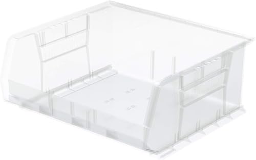 Akro-Mils 30250 AkroBins Plastic Storage Bins, Space-Saving Stackable Bins for Garage, Pantry, Craft Organization, 15" x 16" x 7", Clear, 6-Pack - color: Clear